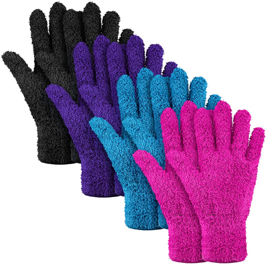 4 Pairs Microfiber Reusable Cleaning Gloves